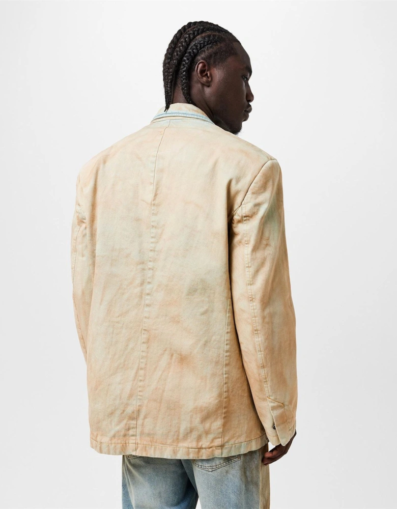Solid Patterned Denim Jacket