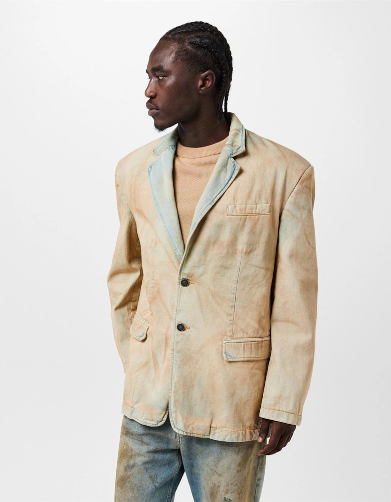 Solid Patterned Denim Jacket