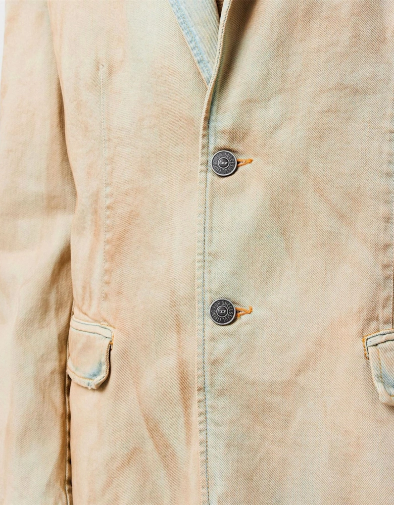 Solid Patterned Denim Jacket