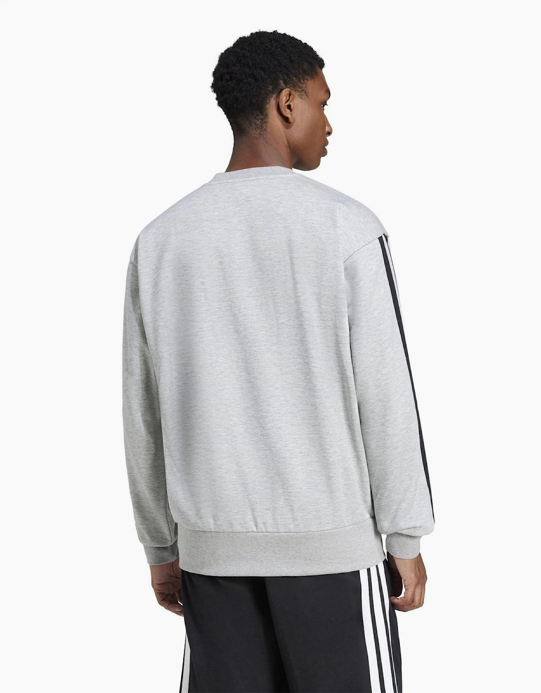 Mens Essentials 3 Stripes Fleece Sweatshirt