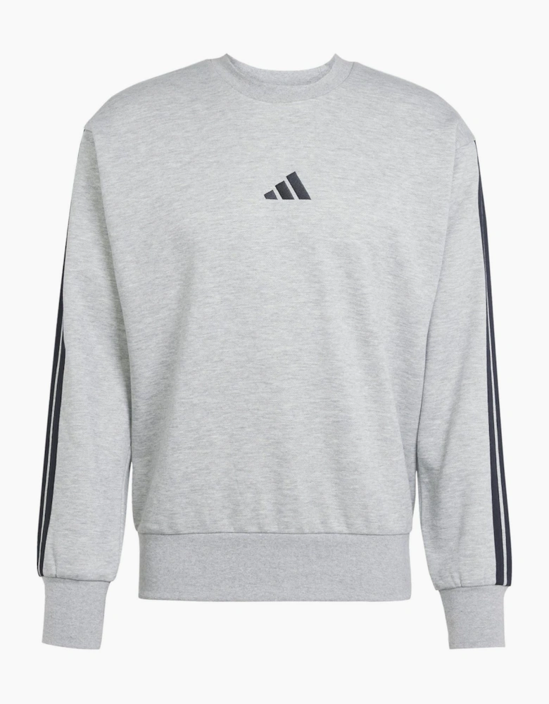 Mens Essentials 3 Stripes Fleece Sweatshirt