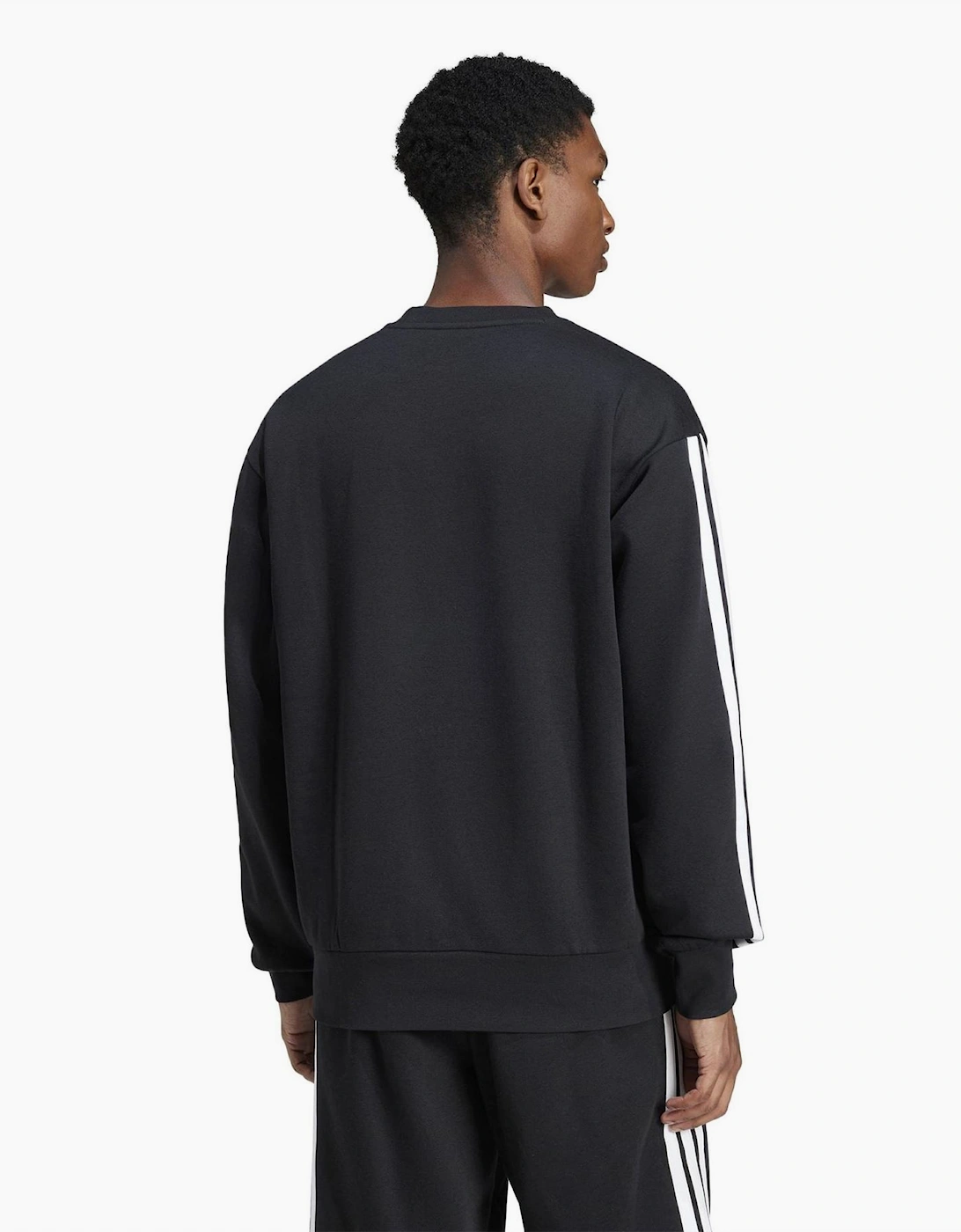 Mens Essentials 3 Stripes Fleece Sweatshirt