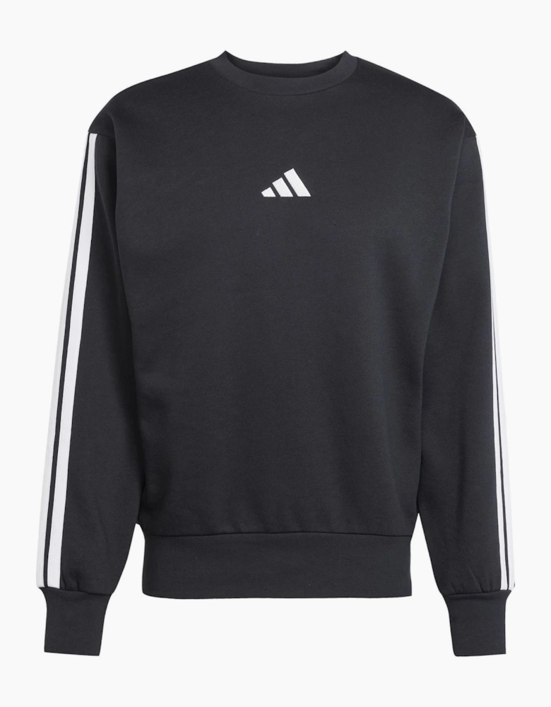 Mens Essentials 3 Stripes Fleece Sweatshirt