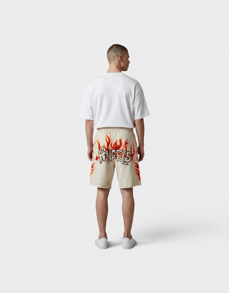 GD Graffiti Flames Sweatshort Off White