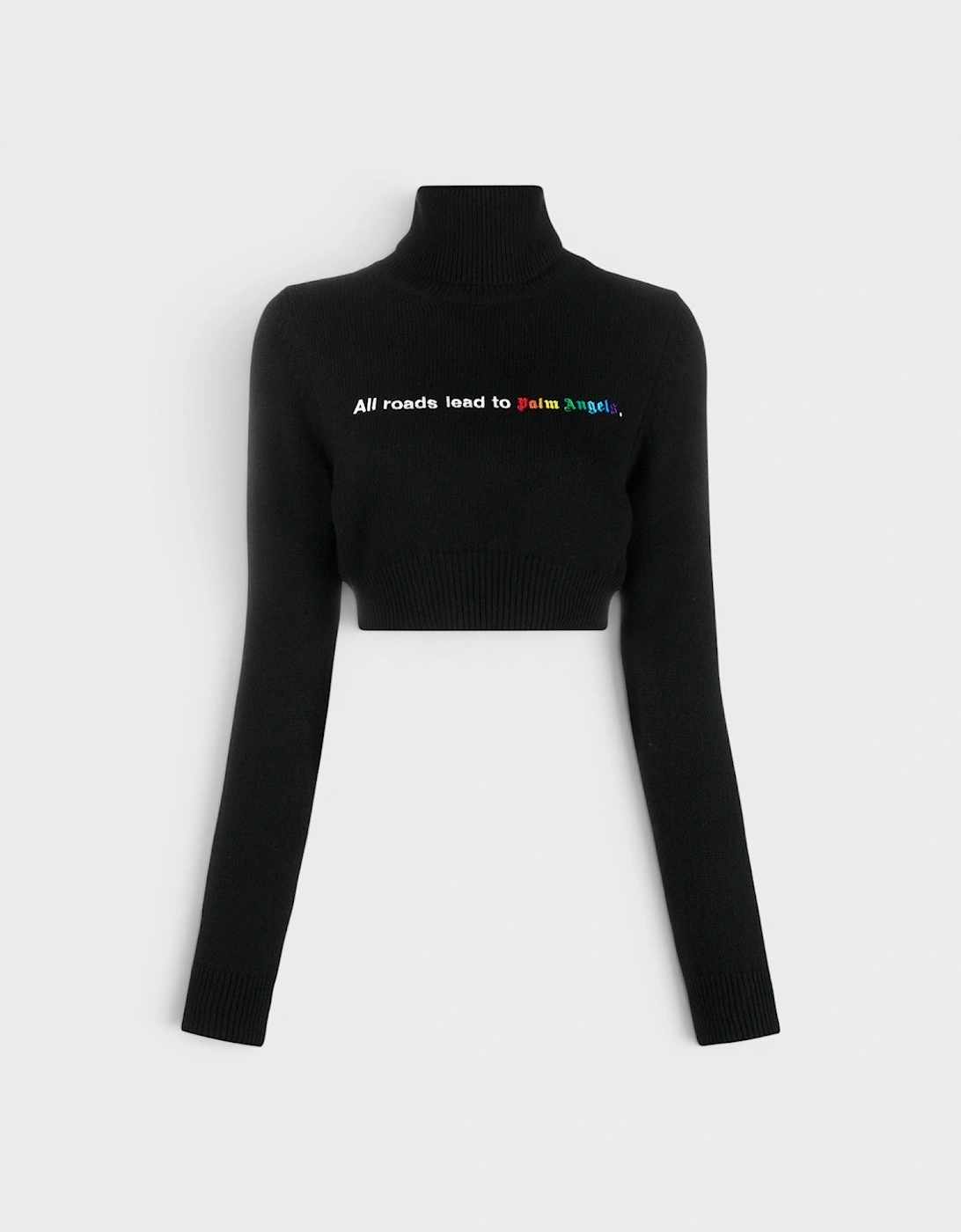 All Roads Cropped Turtleneck Jumper Black