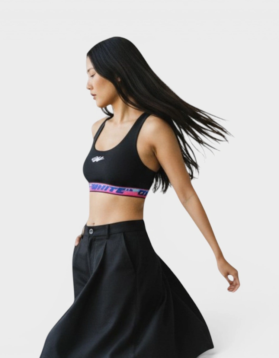Athleisure Logo Bra Top Black