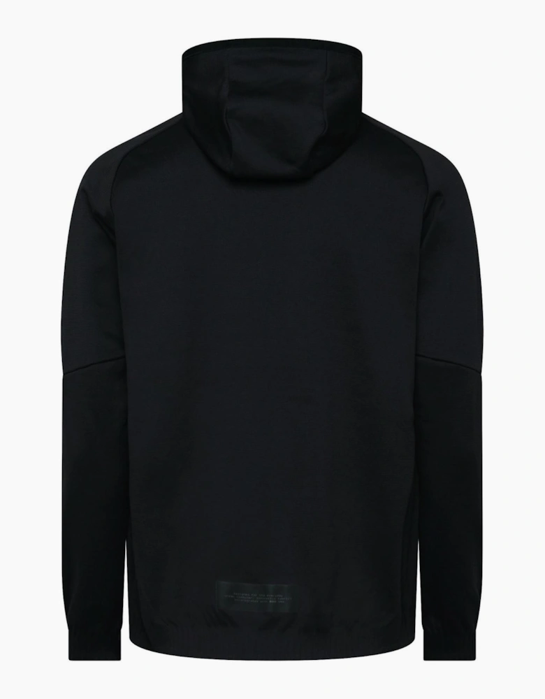 Civic Solid Patterned Hooded Full Zipper Ribbed Cuff Jacket