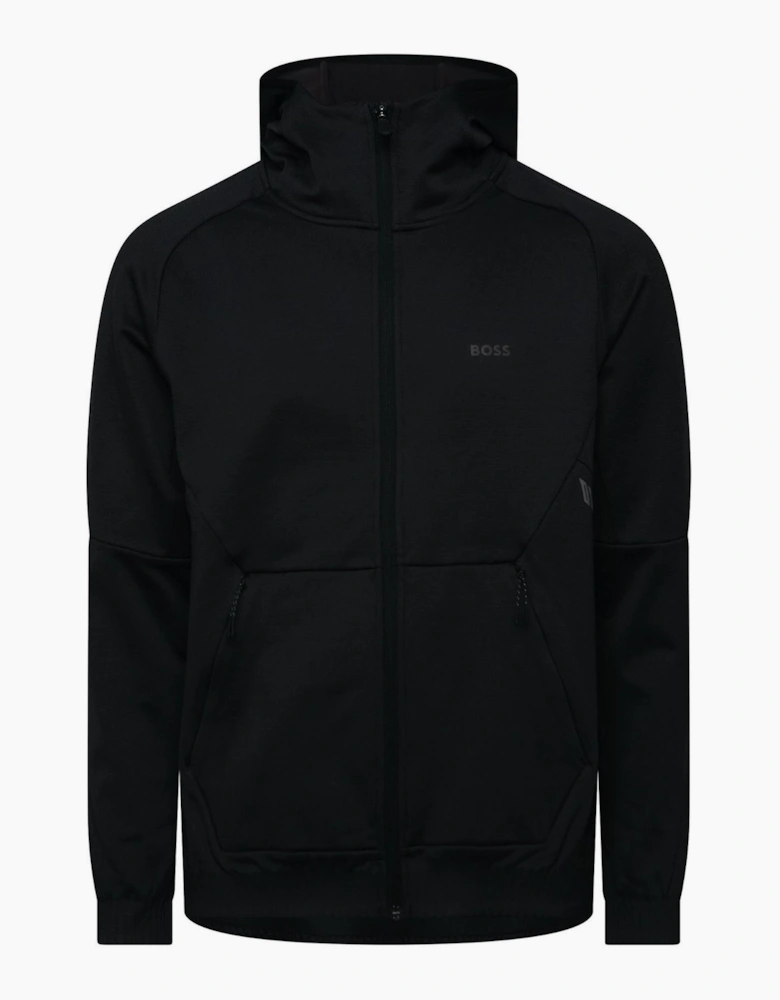 Civic Solid Patterned Hooded Full Zipper Ribbed Cuff Jacket