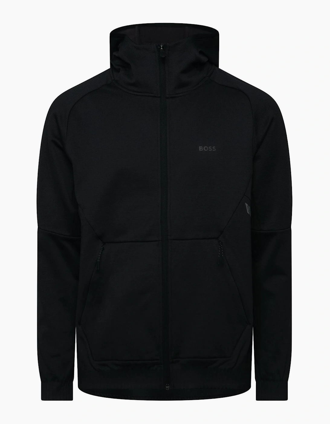Civic Solid Patterned Hooded Full Zipper Ribbed Cuff Jacket, 3 of 2