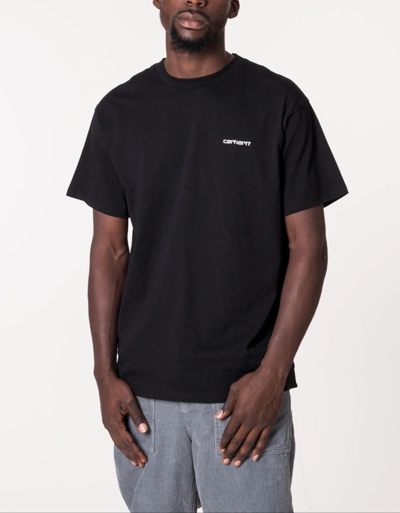Loose Fit Script Embroidery T-Shirt