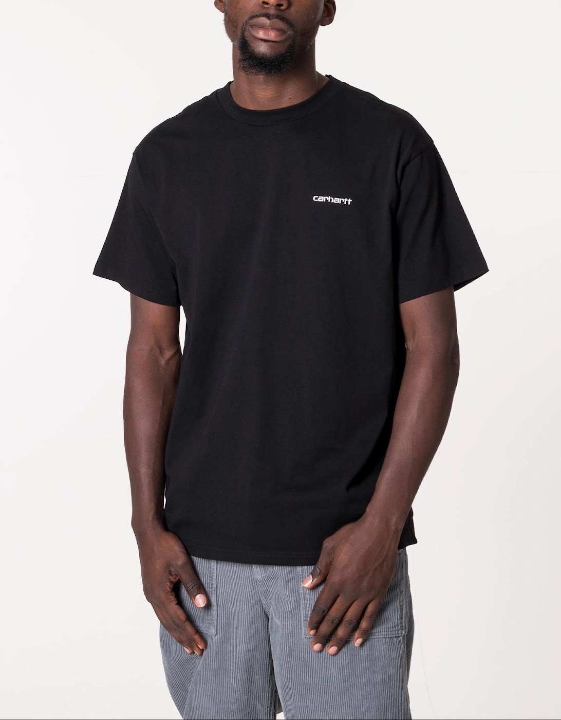 Loose Fit Script Embroidery T-Shirt