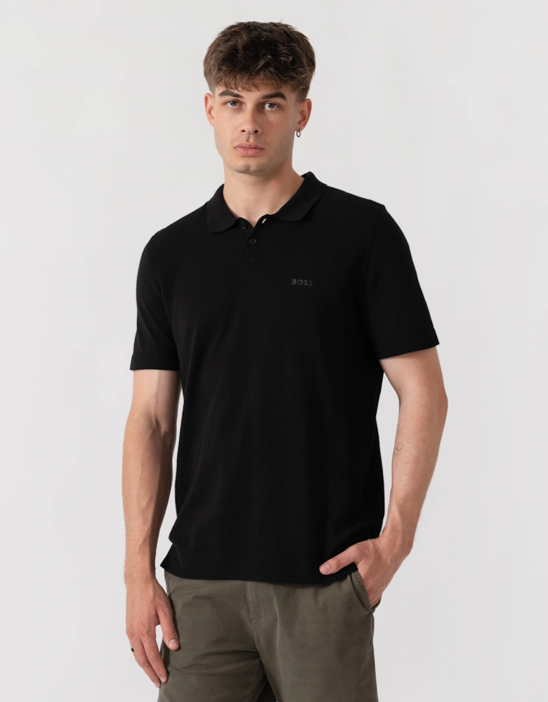 BOSS Green Momentum-Lite Mens Short Sleeve Polo Shirt - Black 001