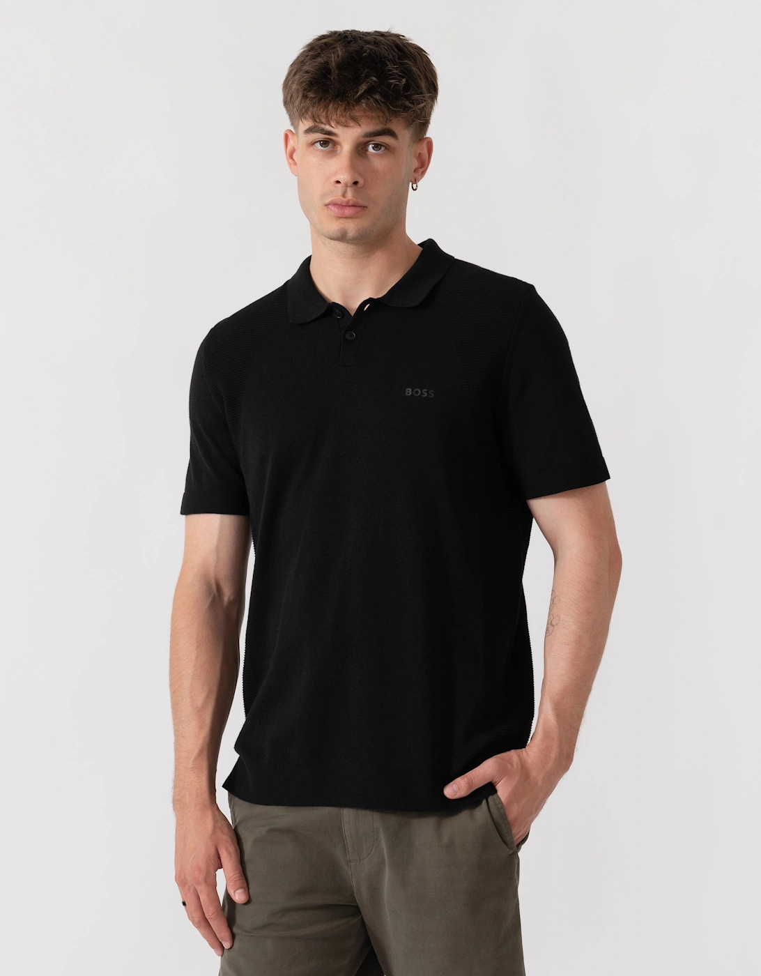 BOSS Green Momentum-Lite Mens Short Sleeve Polo Shirt - Black 001, 6 of 5