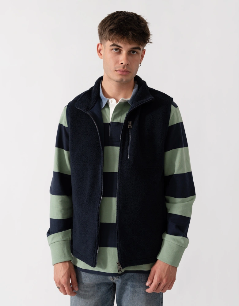 GANT Mens Fleece Gilet - 433 Evening Blue
