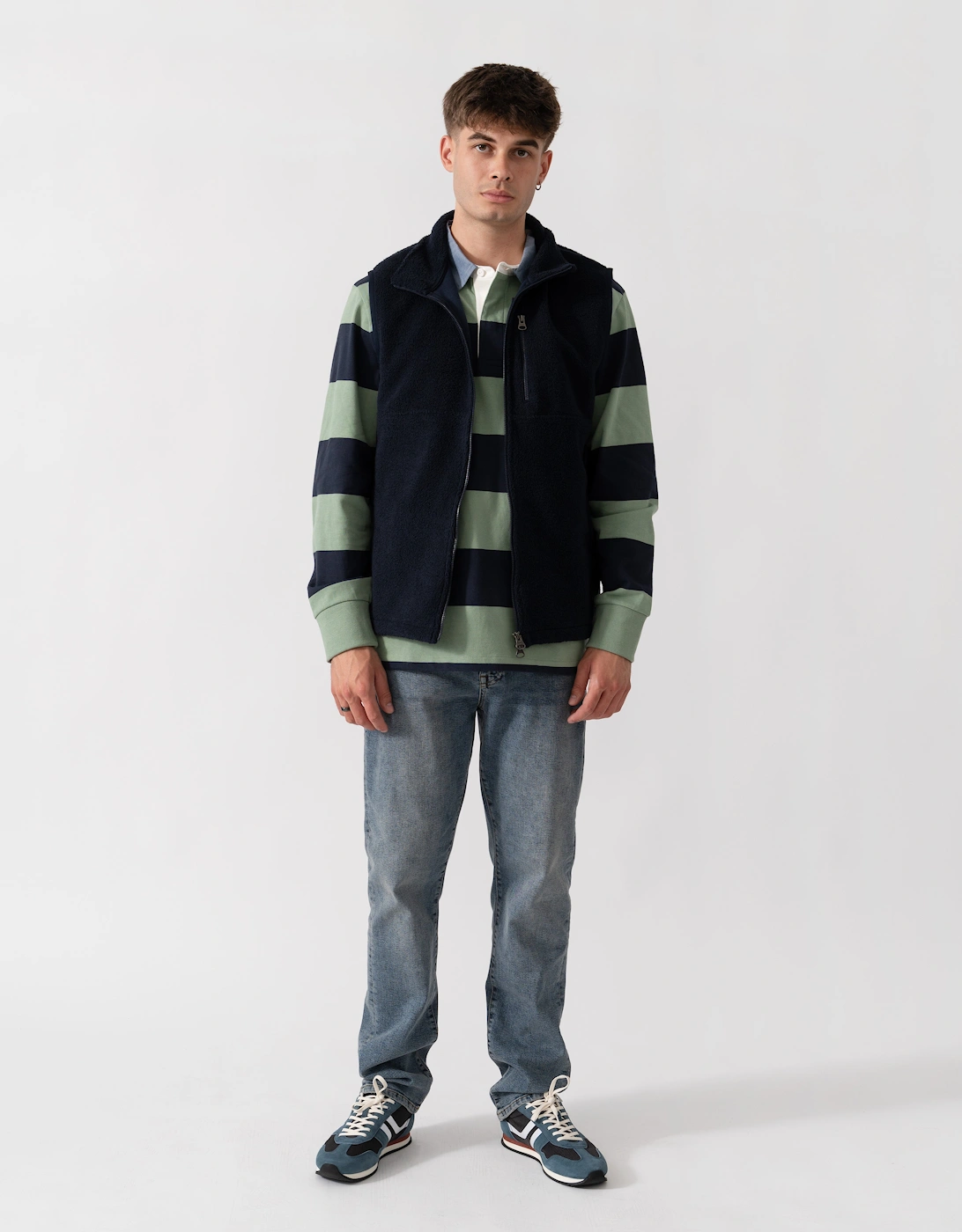 GANT Mens Fleece Gilet - 433 Evening Blue