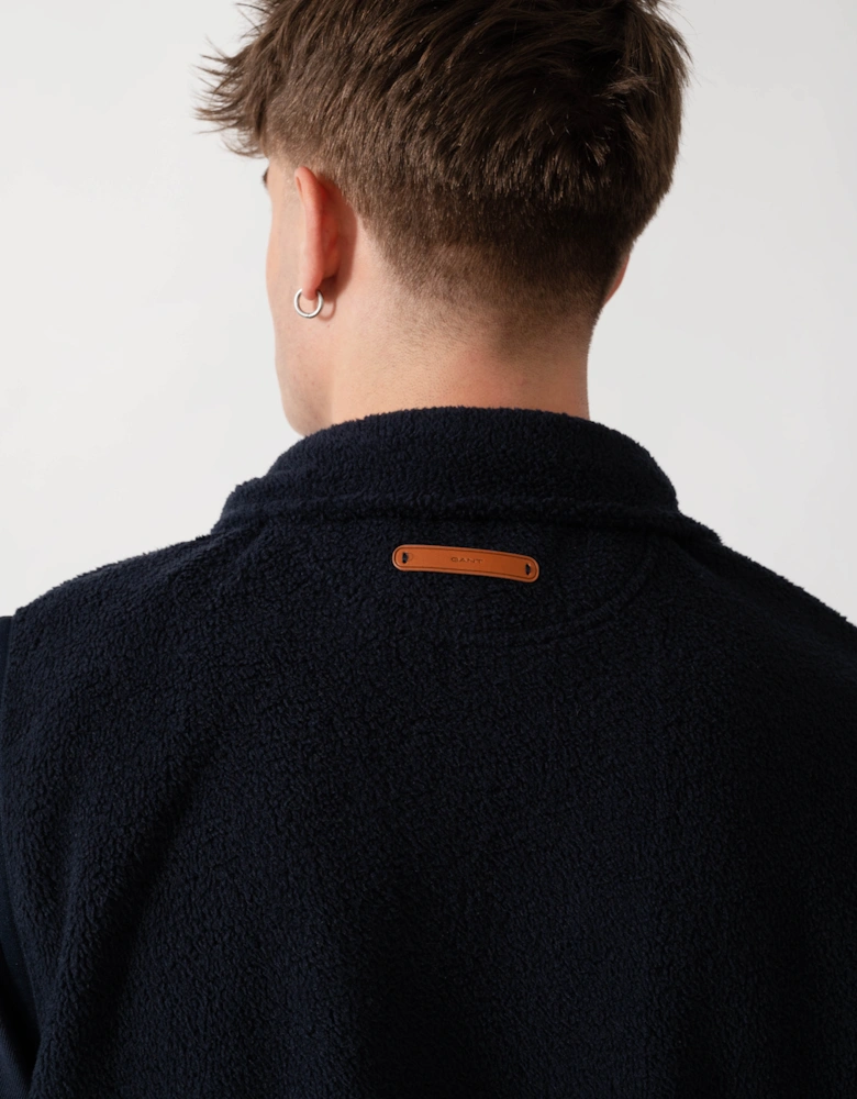 GANT Mens Fleece Gilet - 433 Evening Blue