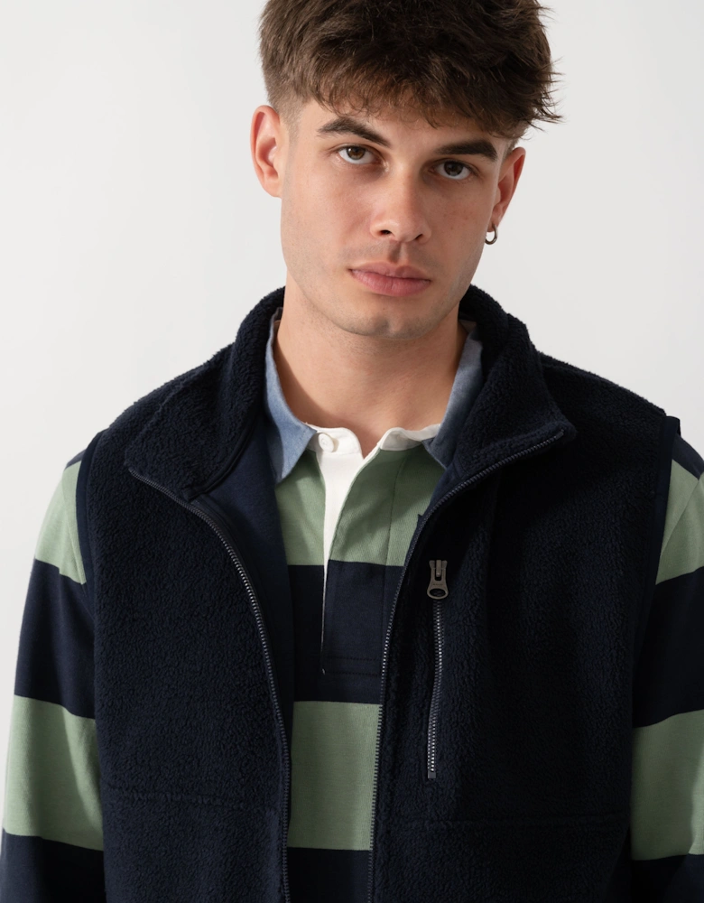 GANT Mens Fleece Gilet - 433 Evening Blue