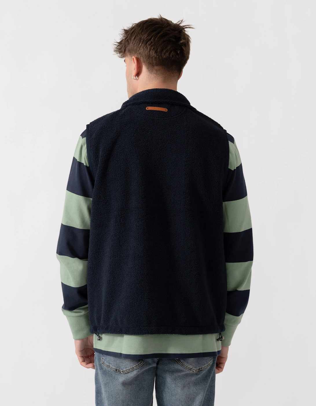GANT Mens Fleece Gilet - 433 Evening Blue