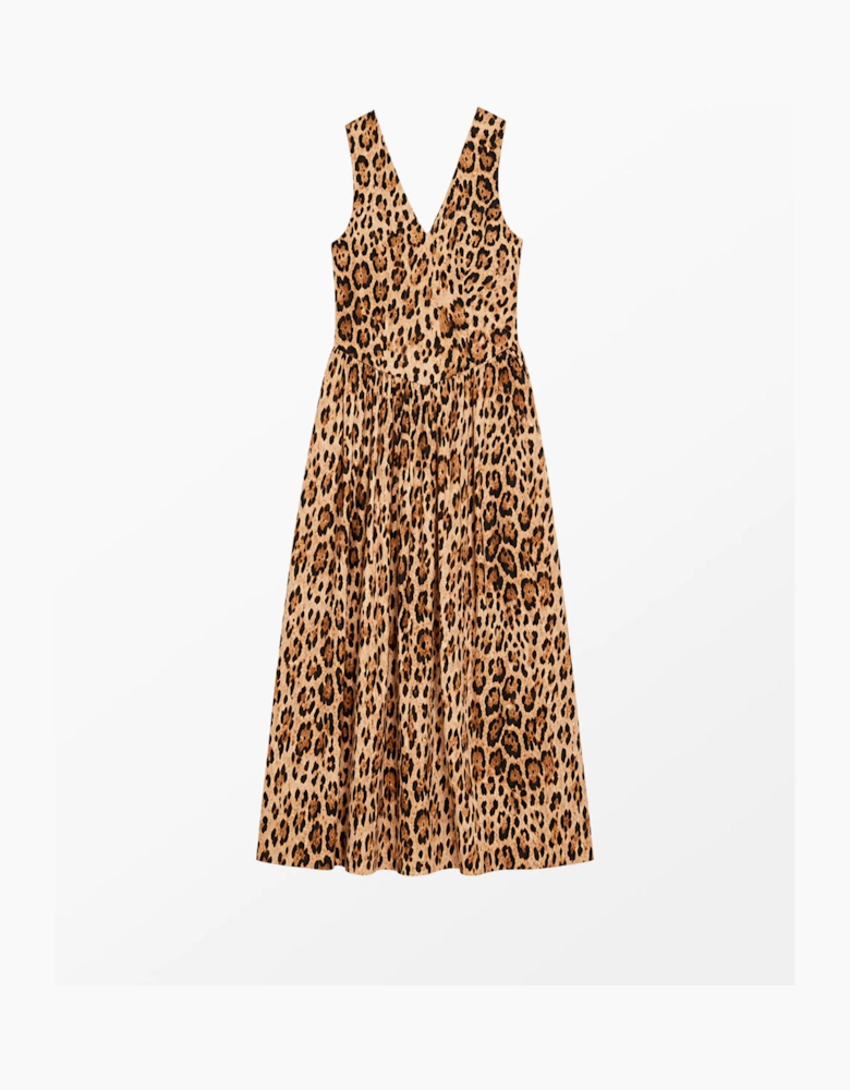 Petite Alexis Leopard Print Cotton Sateen Dress
