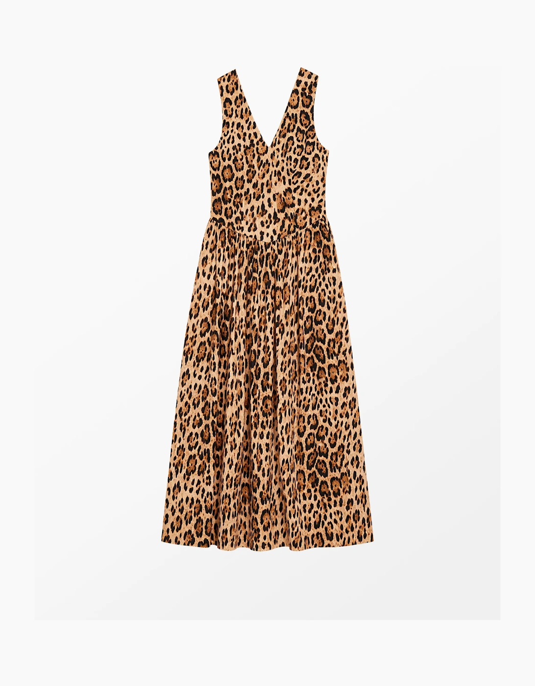Petite Alexis Leopard Print Cotton Sateen Dress