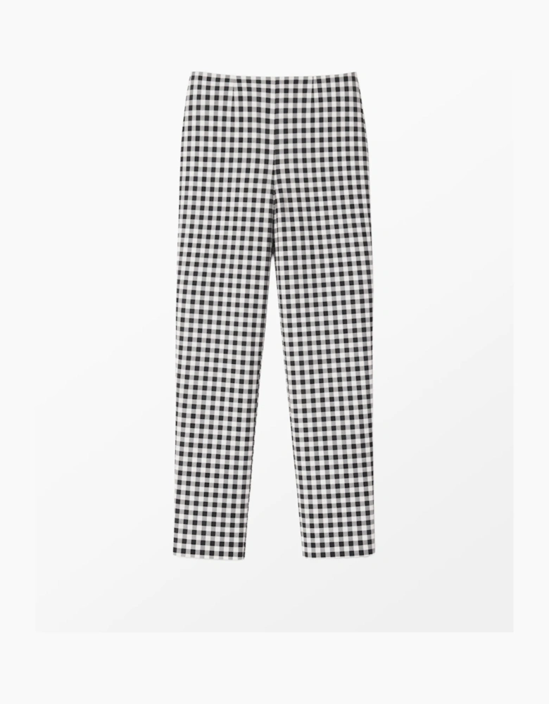 Petite Black And Ivory Gingham 7/8 Cotton Capri