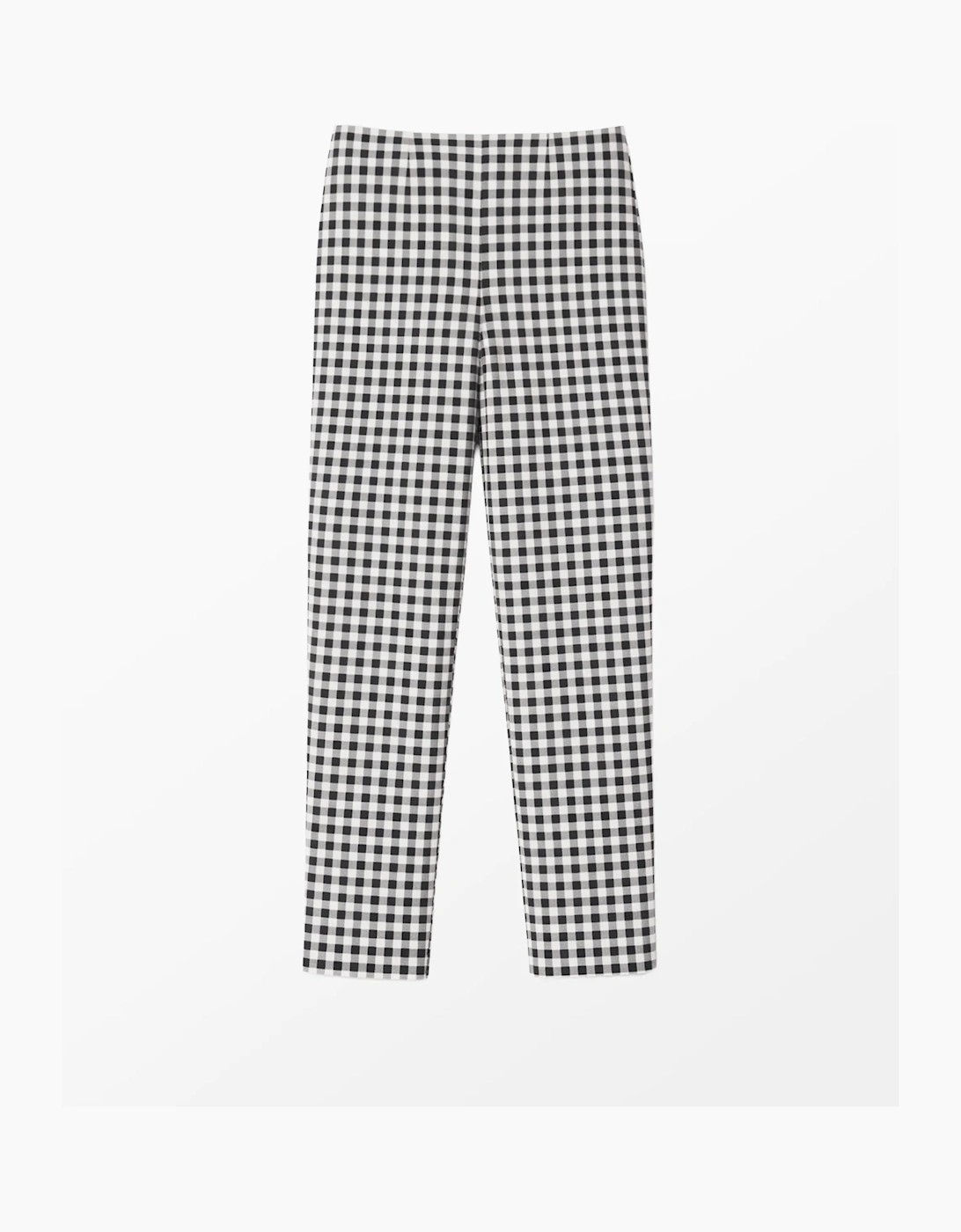 Petite Black And Ivory Gingham 7/8 Cotton Capri
