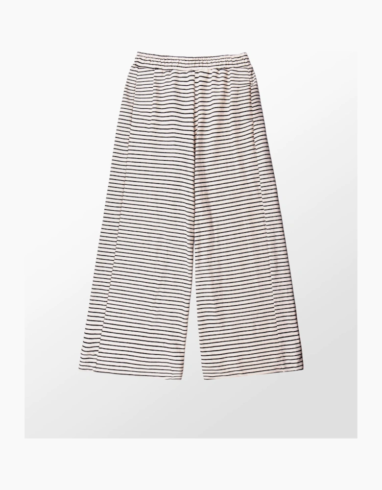 Black and White Stripe Cotton-Jersey Trousers