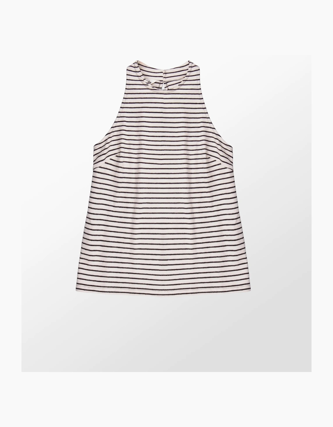 RO&ZO RO&ZO Women's Black and White Stripe Cotton-Jersey Halter Top