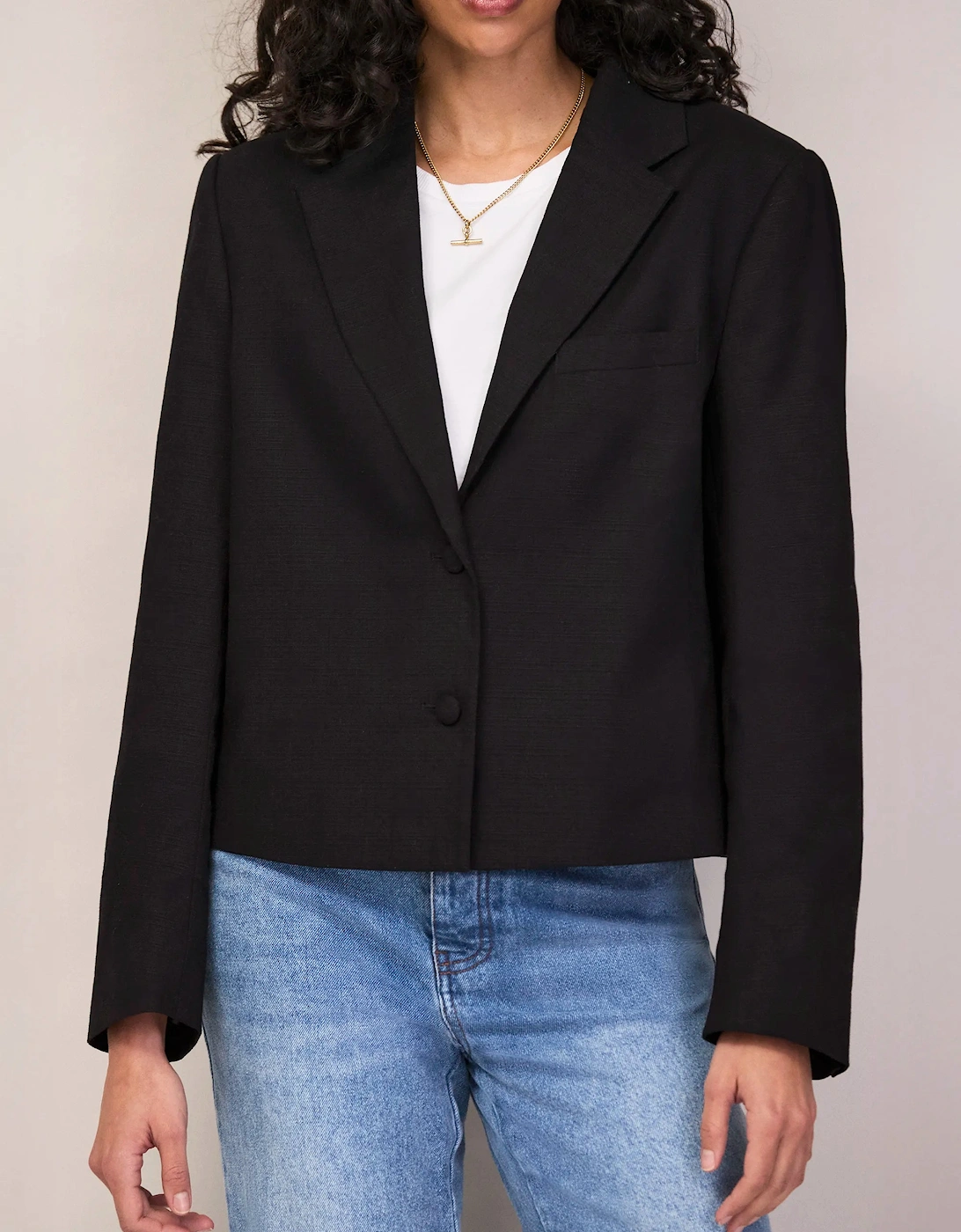 Black Cropped Blazer