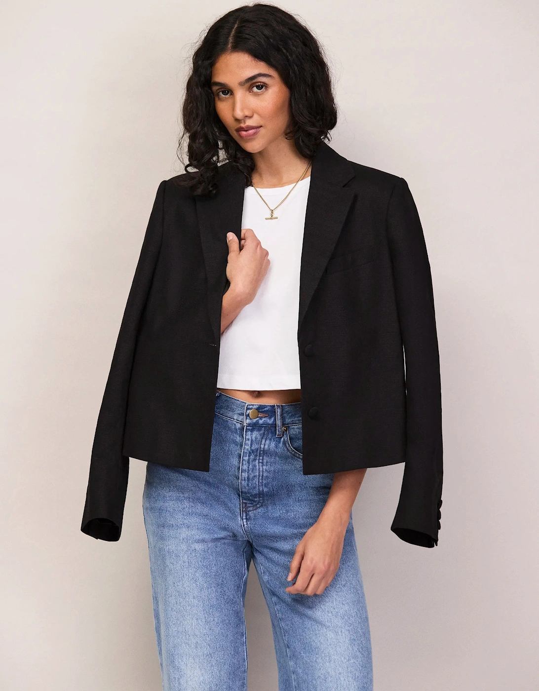 Black Cropped Blazer