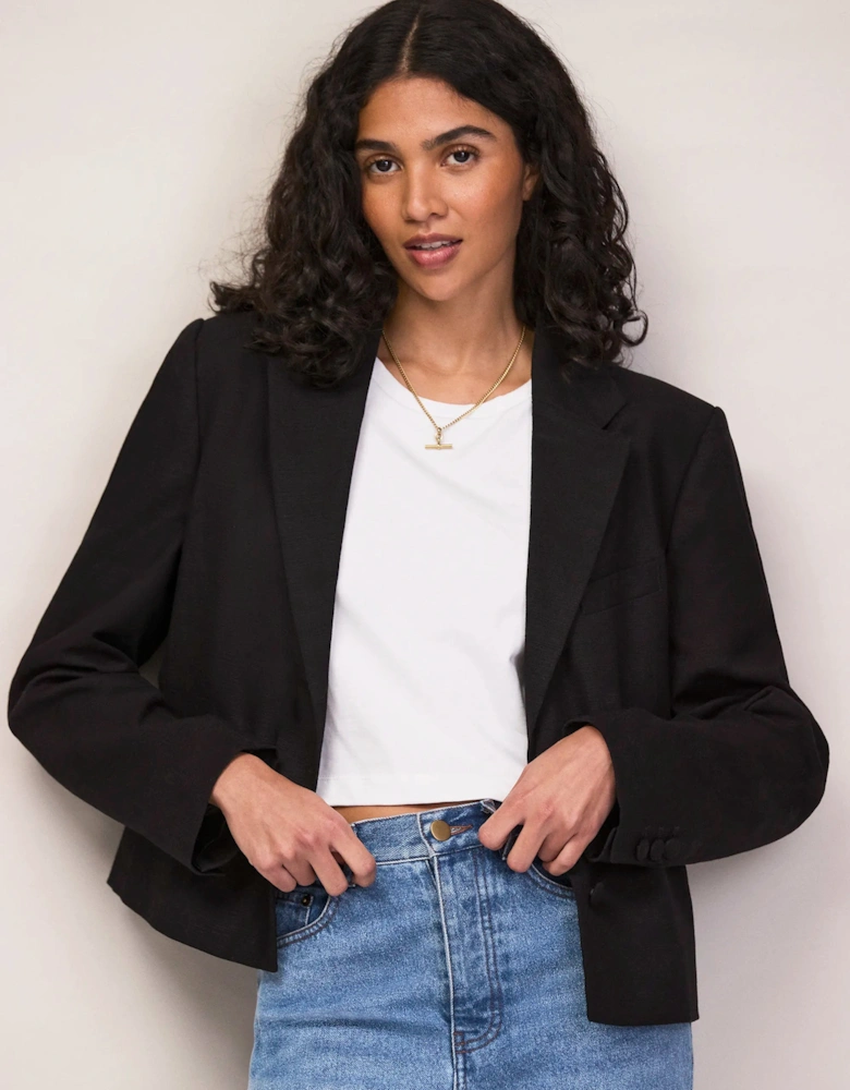 Black Cropped Blazer
