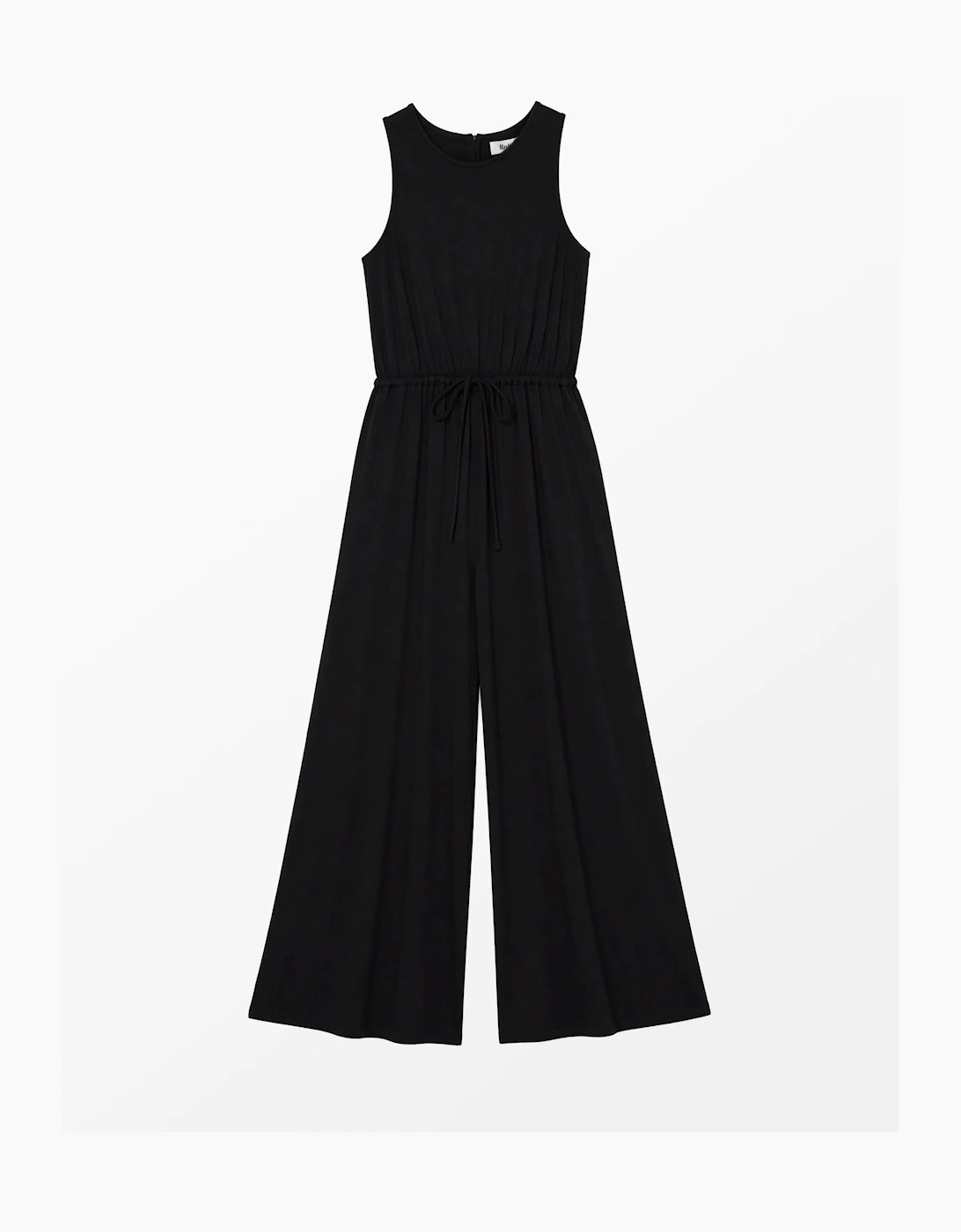 Black Jersey Drawstring Jumpsuit