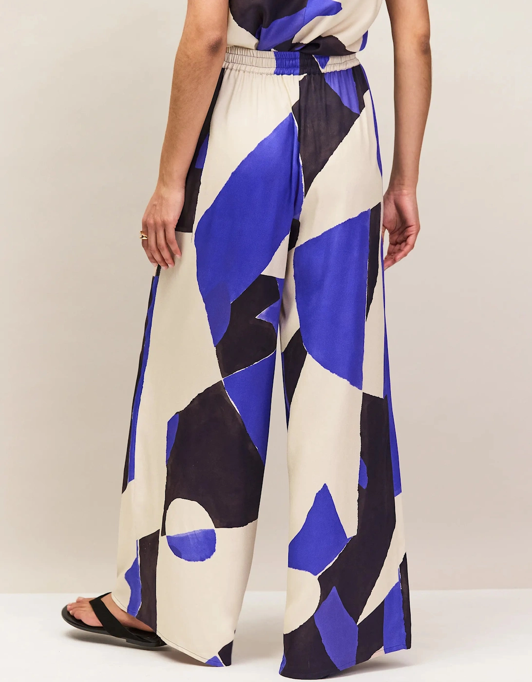 Blue Abstract Print Trousers