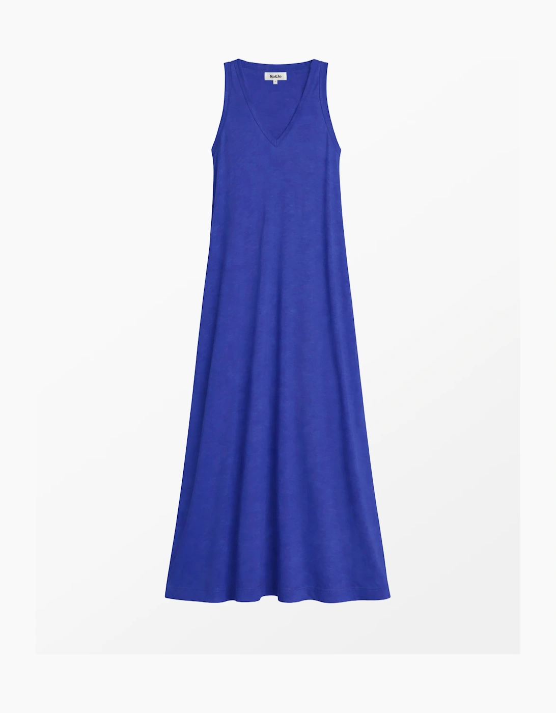 Petite Blue Slub Jersey V-Neck Midi Dress
