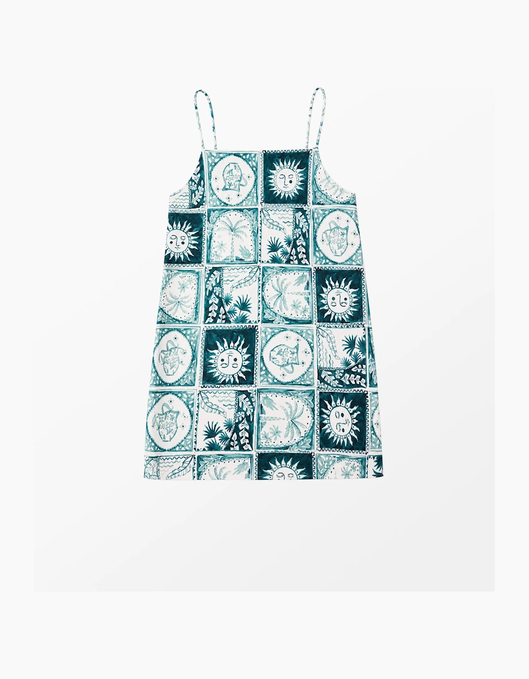 Petite Blue Zodiac Print Long Line Cami