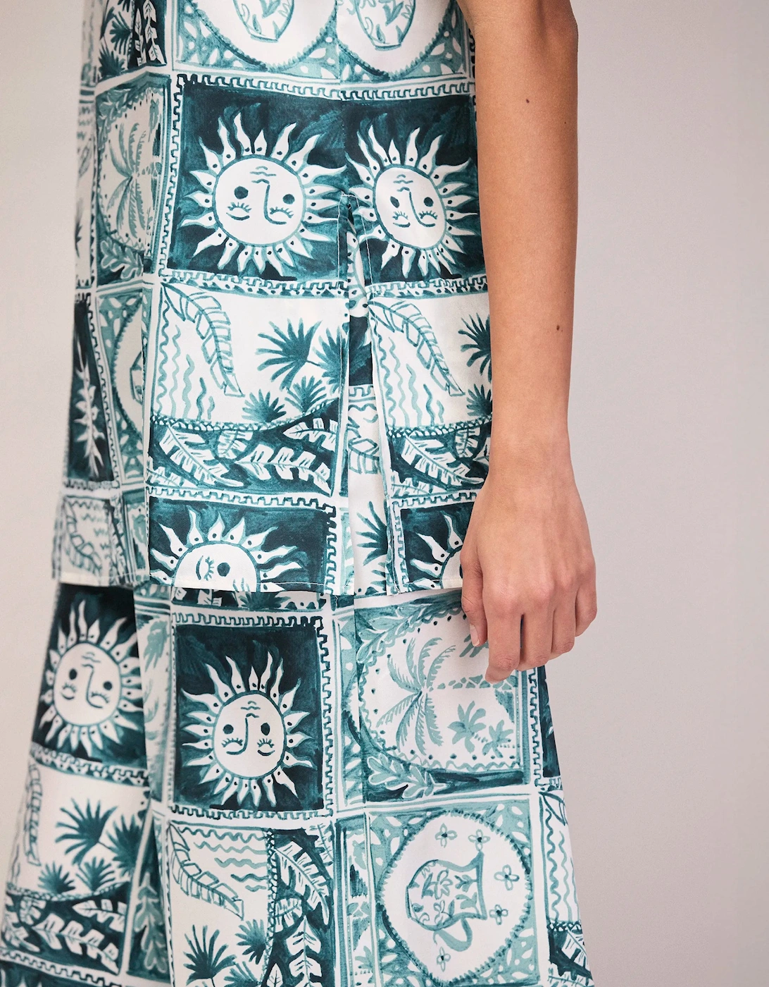 Petite Blue Zodiac Print Long Line Cami