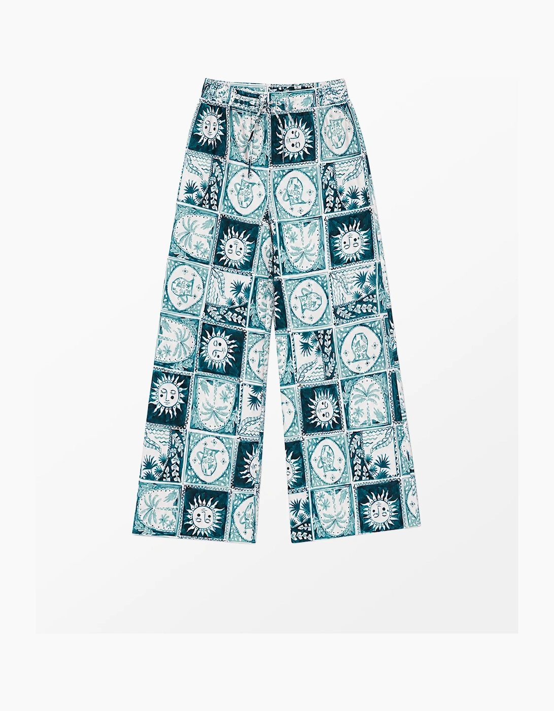 Petite Blue Zodiac Print Trousers, 8 of 7