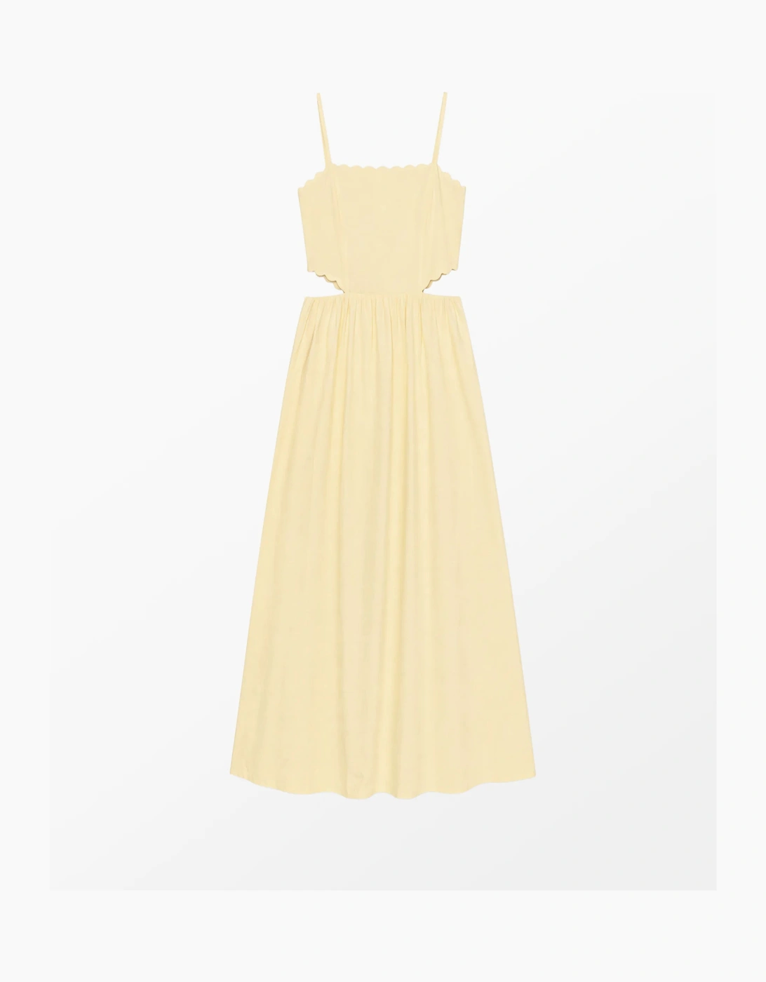 RO&ZO RO&ZO Women's Petite Buttermilk Linen-Blend Scalloped Cut-Out Dress - Cream