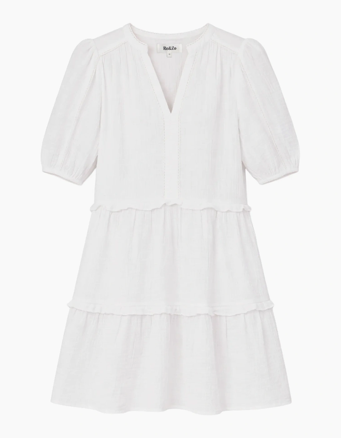 Petite Ivory Cheesecloth Frill-Detail Mini Dress