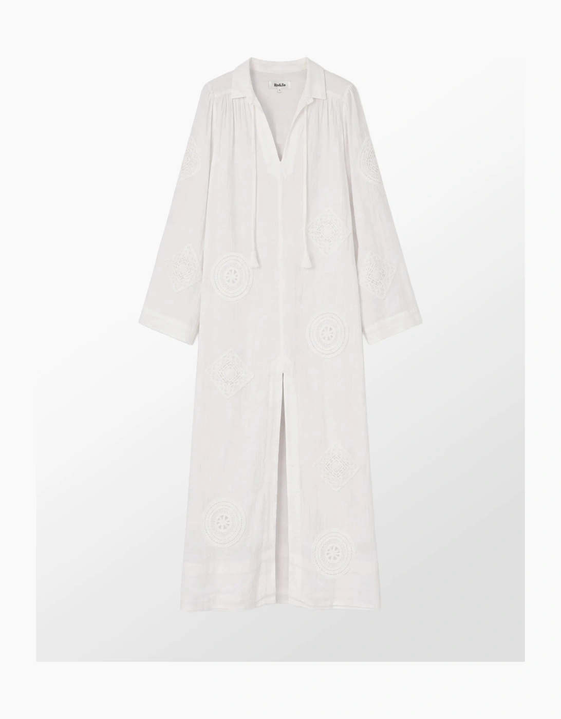 Petite White Cheesecloth Patchwork Kaftan Dress, 10 of 9