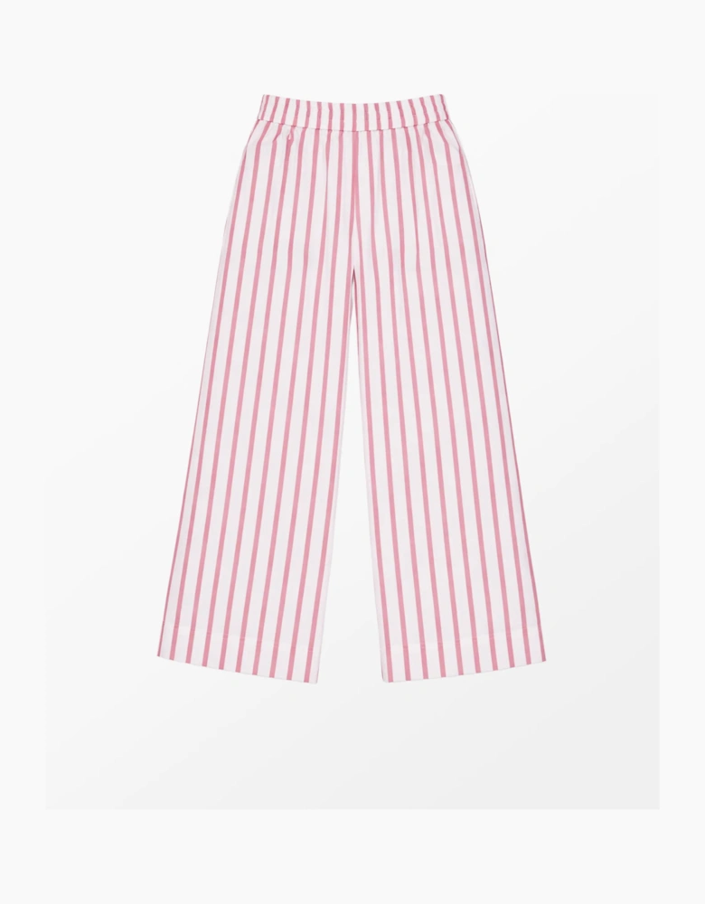 Petite Pink Stripe Cotton Blend Trousers