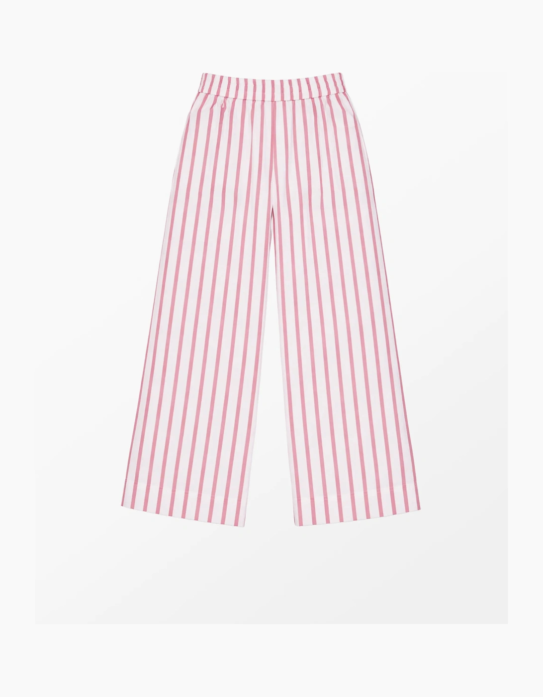 Petite Pink Stripe Cotton Blend Trousers