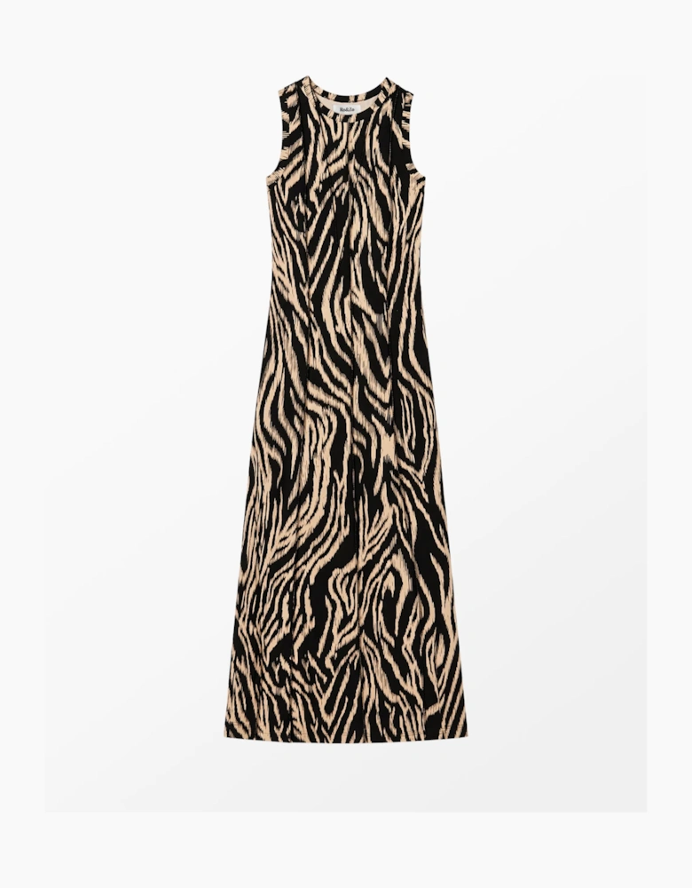 Zebra Print Seam Detail Jersey Dress