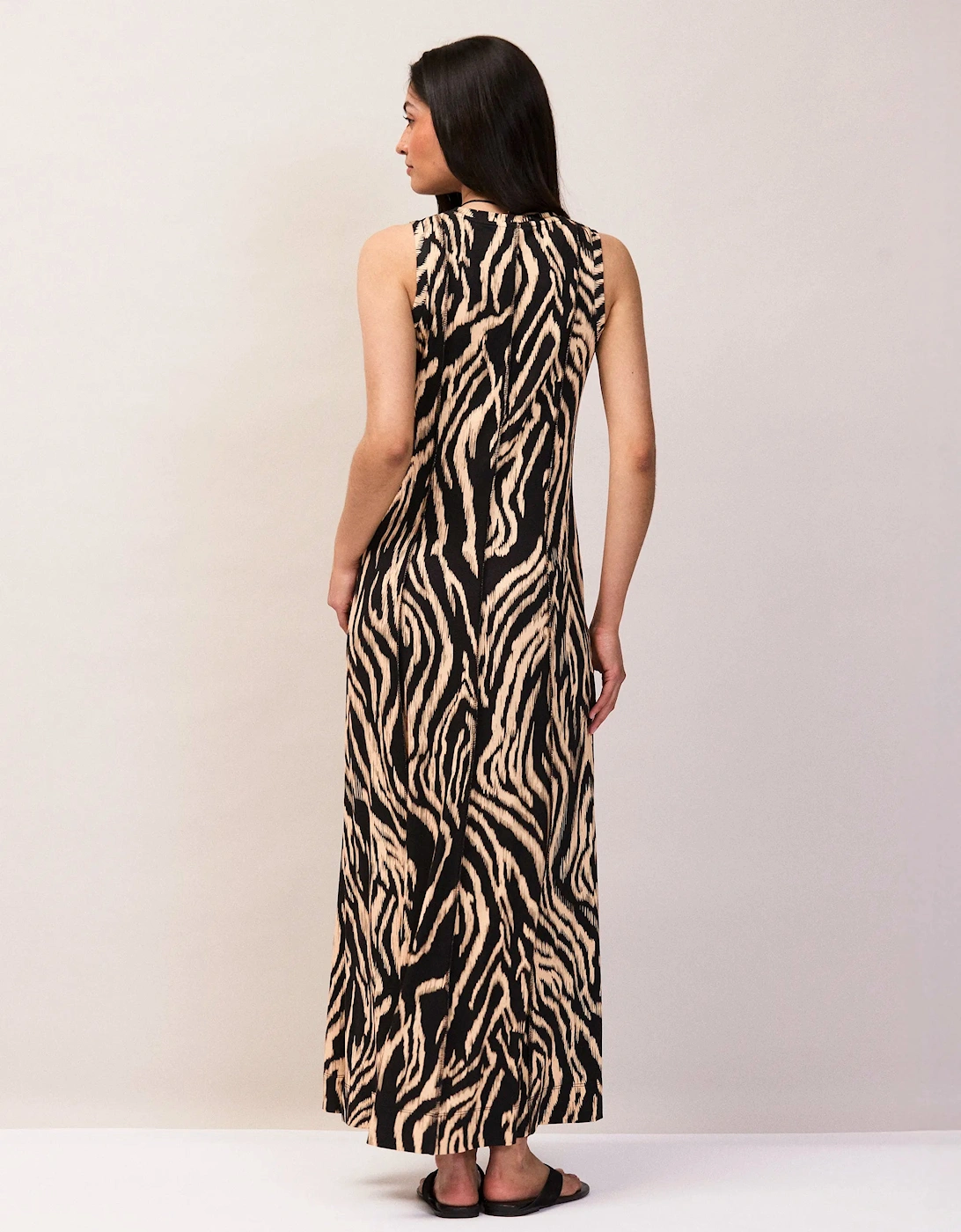 Zebra Print Seam Detail Jersey Dress