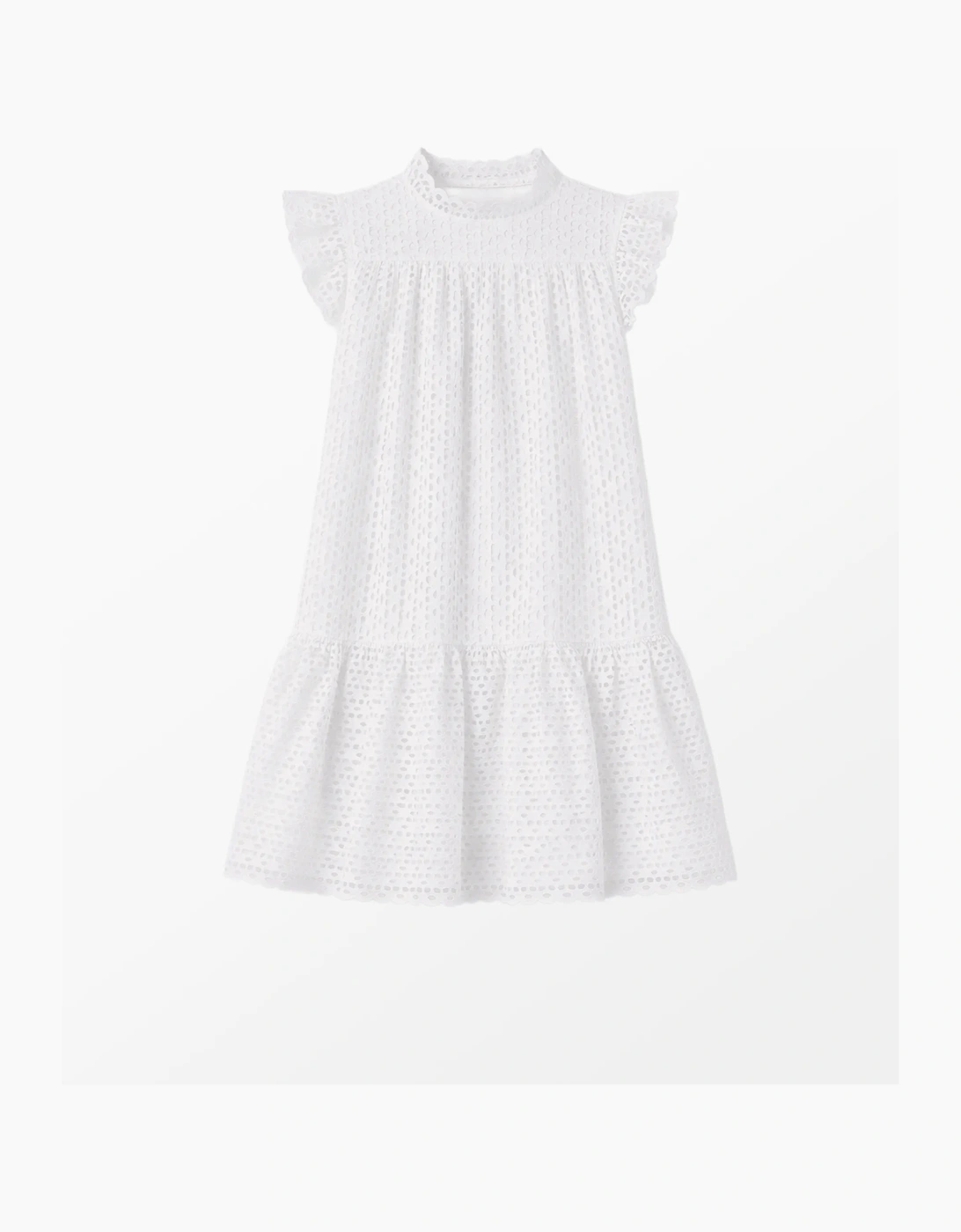 Petite White Broderie Anglaise Cotton Mini Dress, 8 of 7