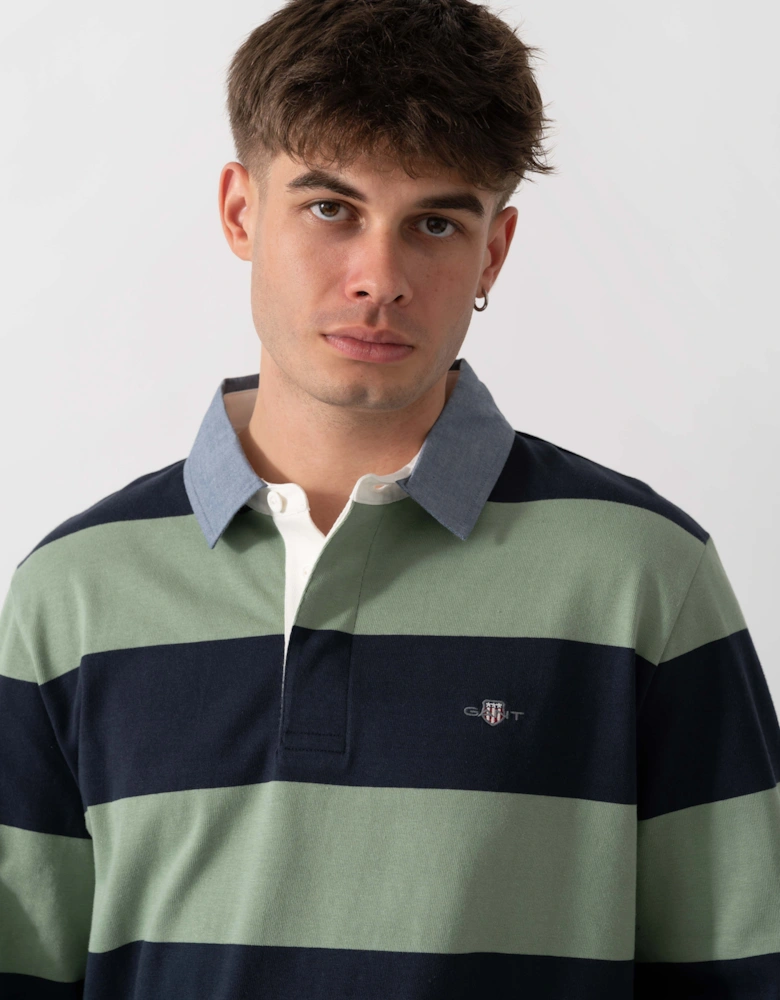 GANT Mens Regular Fit Chambray Stripe Heavy Rugger - 308 Surplus Mint