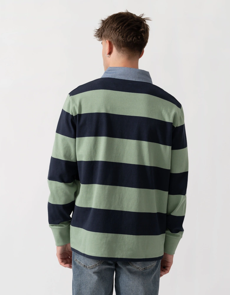 GANT Mens Regular Fit Chambray Stripe Heavy Rugger - 308 Surplus Mint