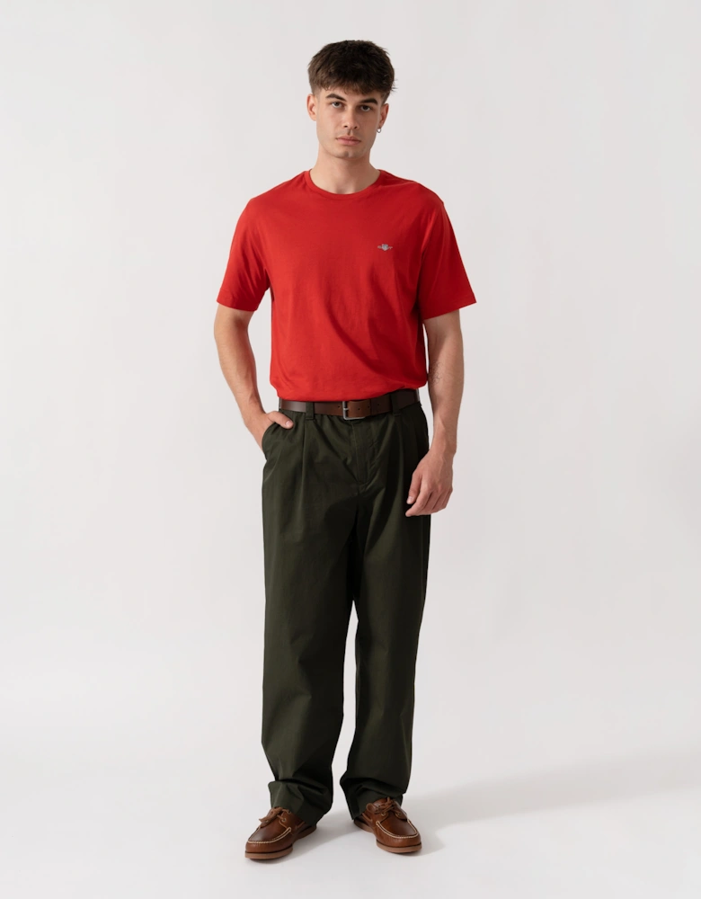 GANT Mens Regular Fit Short Sleeve Shield Logo T-Shirt - 853 Maple Fire