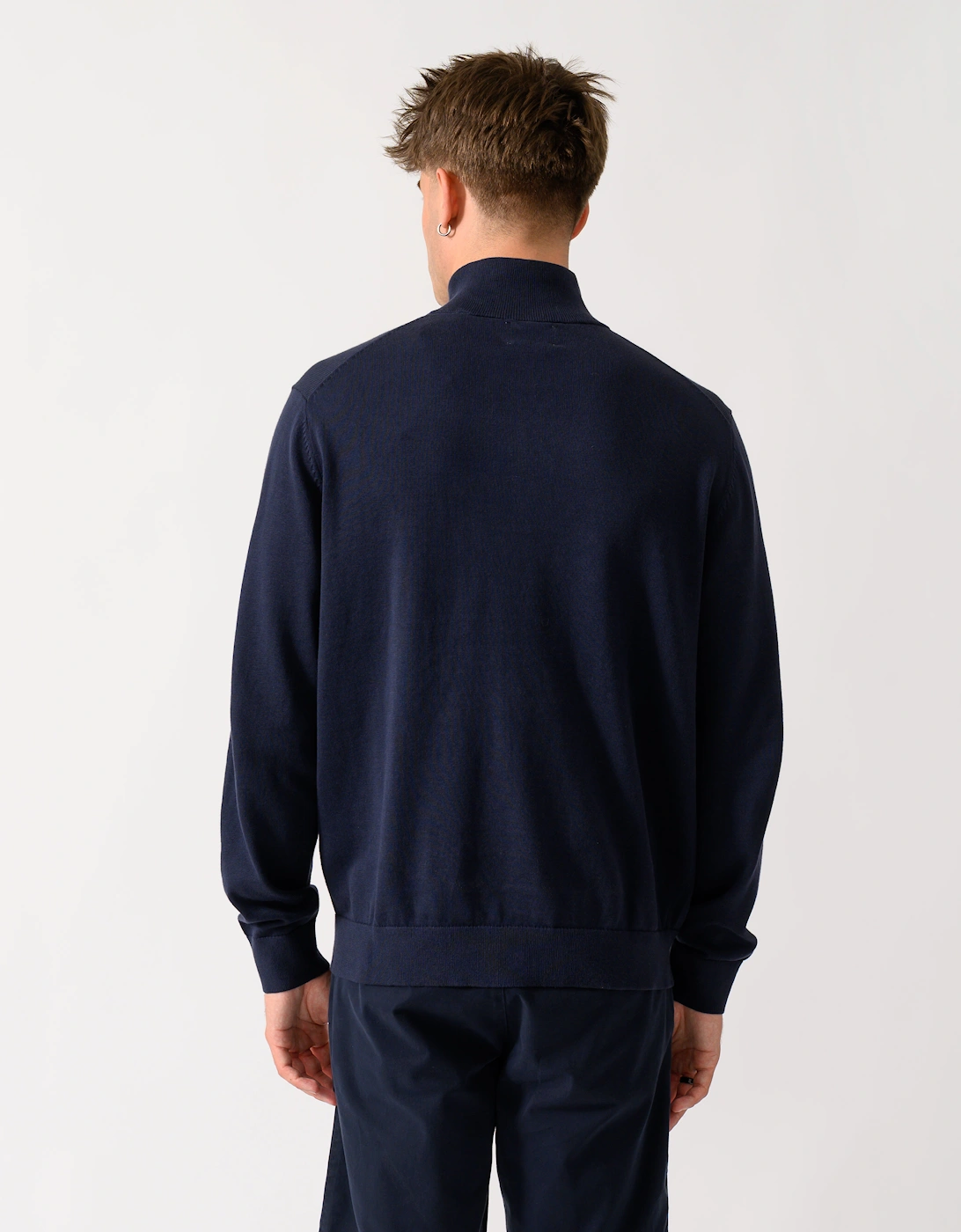 GANT Mens Classic Cotton Shield Logo Half Zip Jumper - 433 Evening Blue