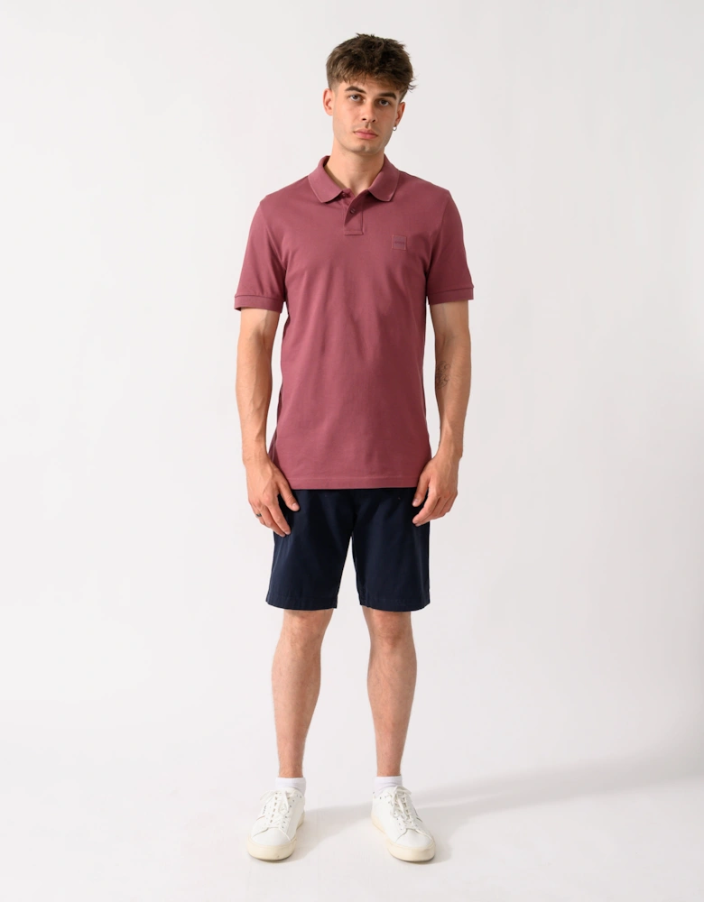 BOSS Orange Passenger Mens Stretch-Cotton Slim-Fit Polo Shirt with Logo Patch - Medium Red 618